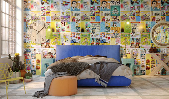 forrar pared estilo pop art