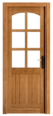 puerta madera tablas cristalera