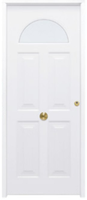 THT Saga 100 Cristal modelo Coral-CR, puerta metálica blanca con arco acristalado
