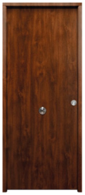 THT Saga M-100 modelo 1110, puerta metálica lisa acabado roble viejo