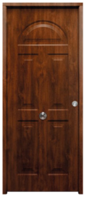 THT Saga M-100 modelo Coral, puerta metálica roble viejo con arco