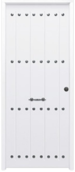 THT Saga 100 modelo 1150 CL, puerta metálica blanca con clavos